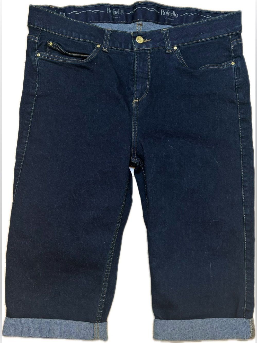 Rafaella Dark Blue Denim Cropped Jeans